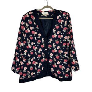 Maggie Lawrence Collection womens long sleeve button floral blazer size 14/16